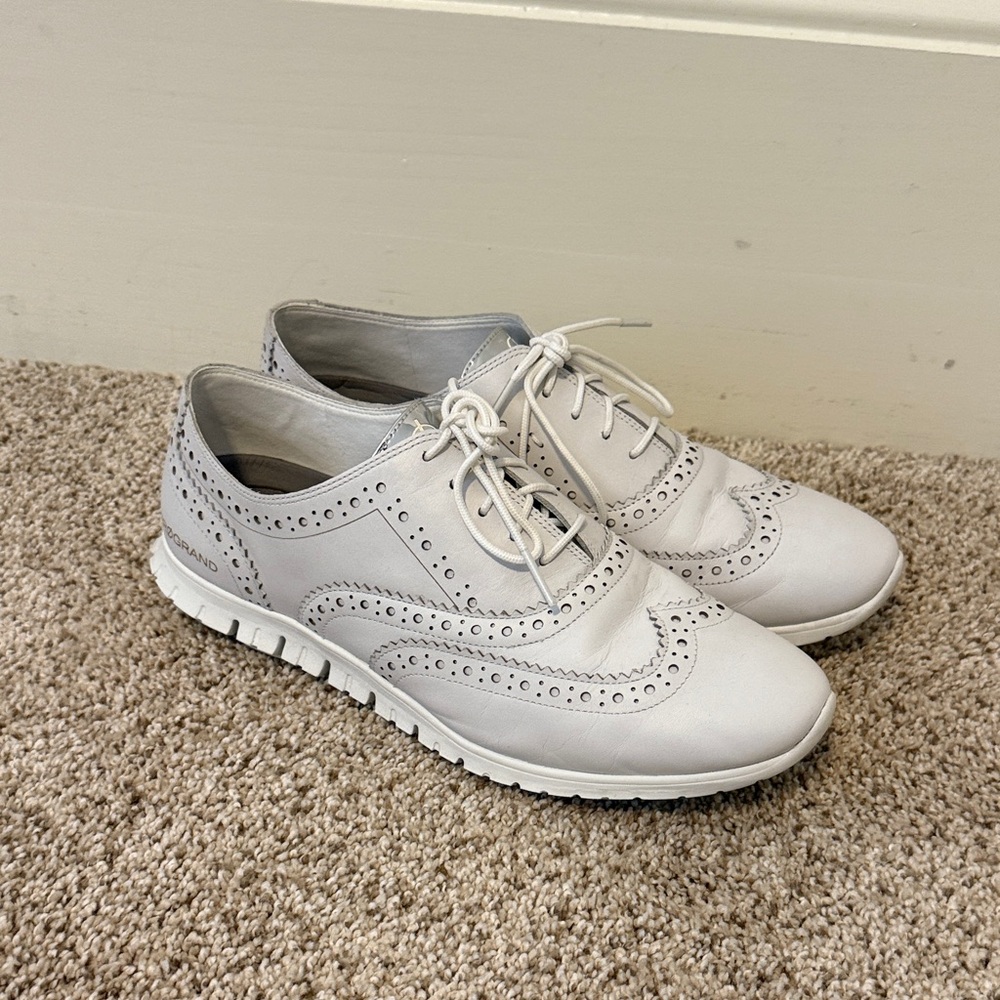 White Brogue Style Sneakers